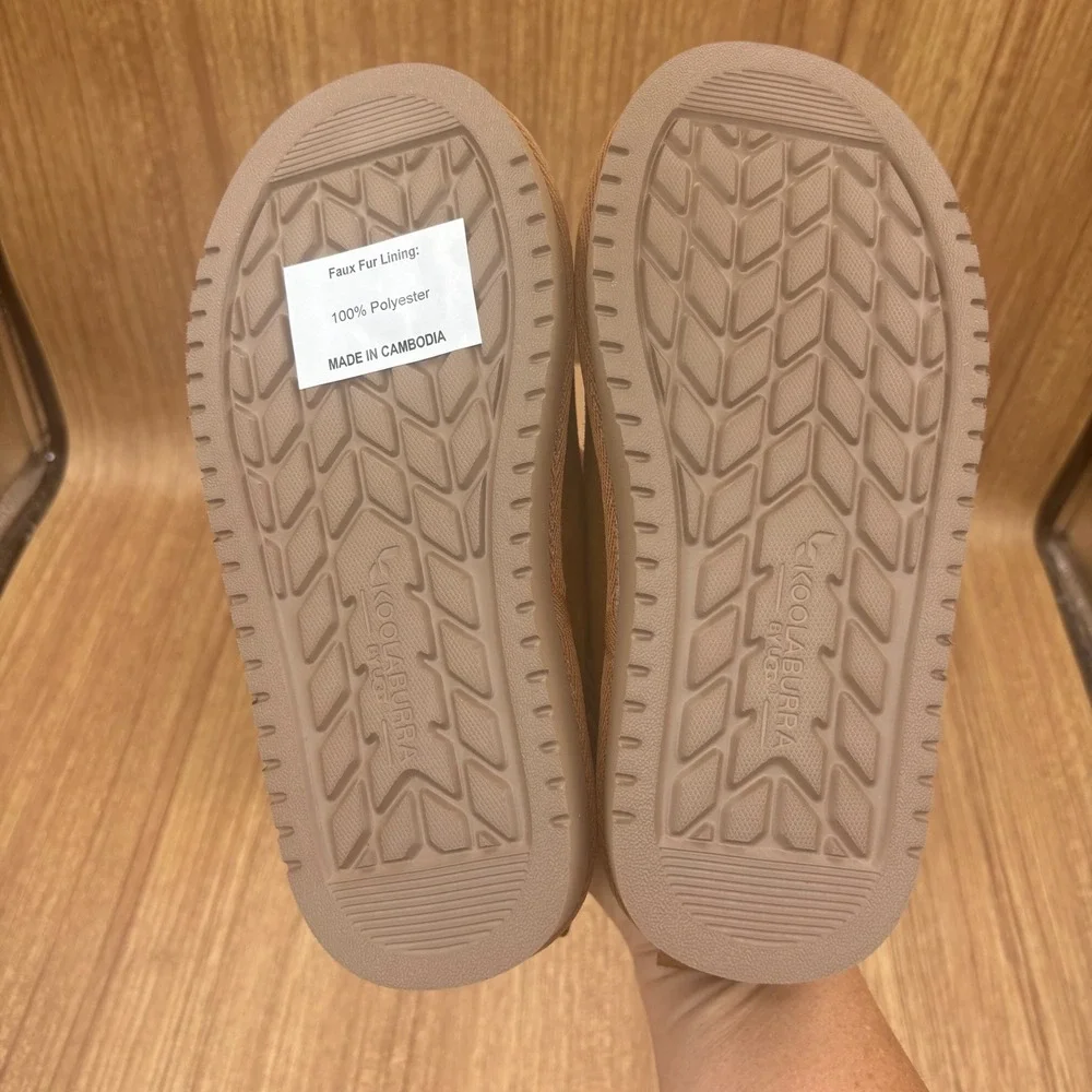 New Koolaburra by UGG Burree Kids Size 12 Chestnut Suede Braid Trim Slipper